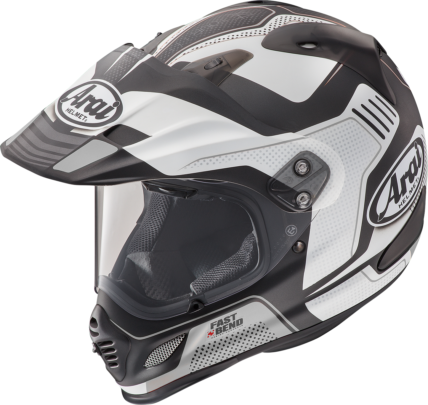 Arai XD-4 helmet in Vision White Frost color, size XS, featuring a sleek white frost finish and aerodynamic design.