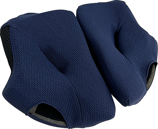 Arai Helmets XD-5 cheek pads, 25mm thick, in black with branding details, part number 055385, designed for motorcycle helmet fit.