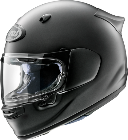 Arai Helmets Contour-X solid black frost motorcycle helmet, large size, with sleek matte finish and ventilation openings.