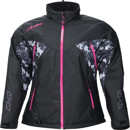 ARCTIVA Women's Pivot 7 Insulated Jacket - Black/Camo Gray/Pink - Size XS, Part Number 3121-0845