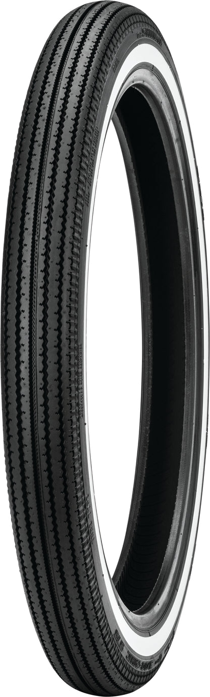 Shinko 270 Super Classic front motorcycle tire, 3.00-21 size, bias tube type with white wall, designed for vintage bikes.