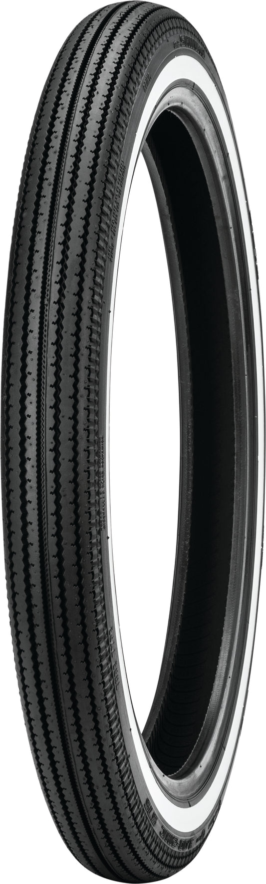 Shinko 270 Super Classic front motorcycle tire, 3.00-21 size, bias tube type with white wall, designed for vintage bikes.