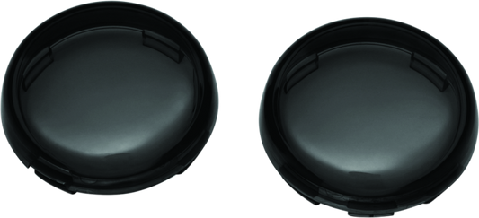Kuryakyn Bullet Style Smoke Lens for Harley-Davidson turn signals, featuring a sleek smoked finish and compact bullet design.