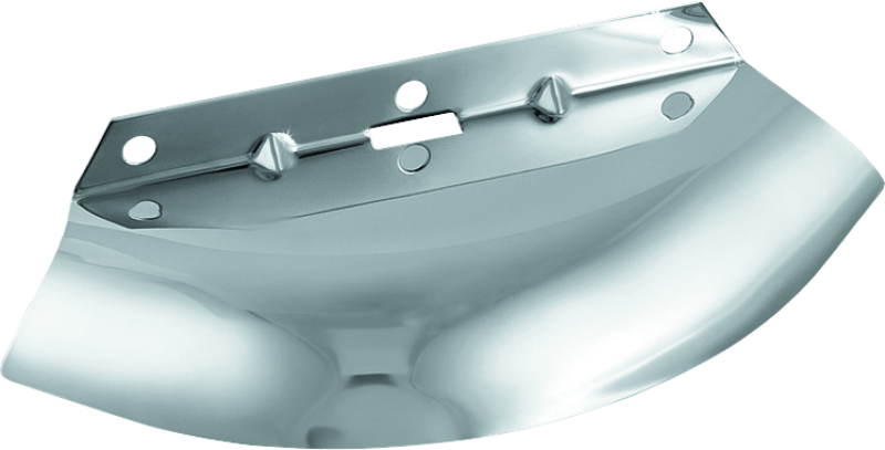 Kuryakyn Lower Tree Wind Deflector for Harley-Davidson Touring models, chrome finish, mounted on motorcycle fork lower tree.