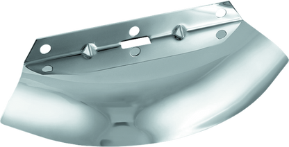 Kuryakyn Lower Tree Wind Deflector for Harley-Davidson Touring models, chrome finish, mounted on motorcycle fork lower tree.
