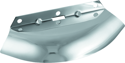 Kuryakyn Lower Tree Wind Deflector for Harley-Davidson Touring models, chrome finish, mounted on motorcycle fork lower tree.