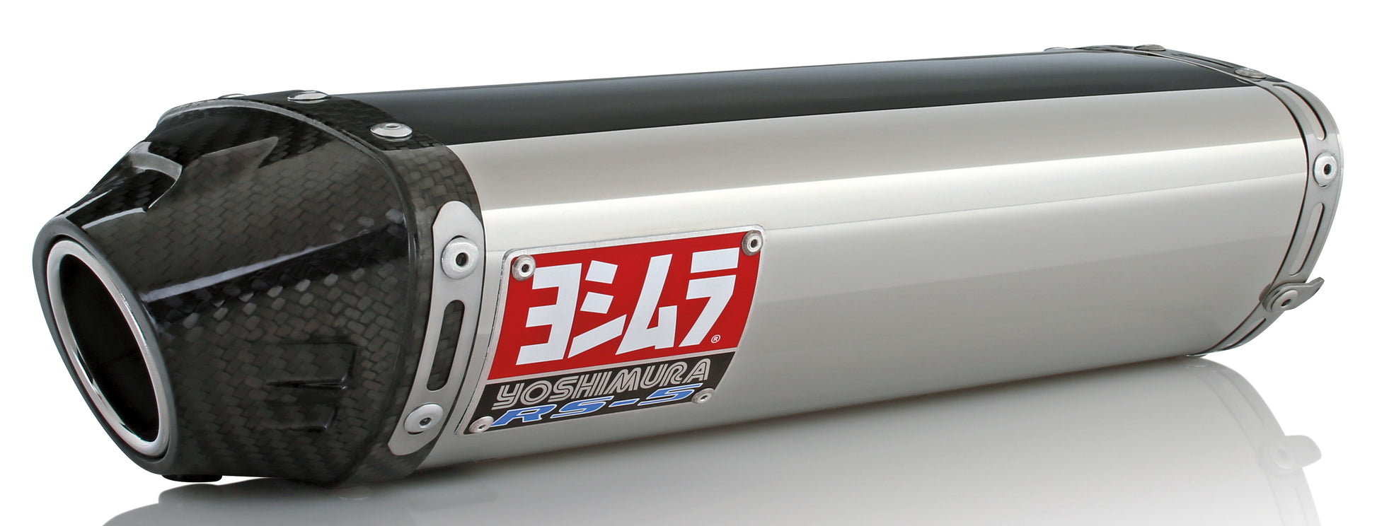 YOSHIMURA Street RS 5 slip-on exhaust system for UTVs, featuring stainless steel construction and a sleek, performance-oriented design.
