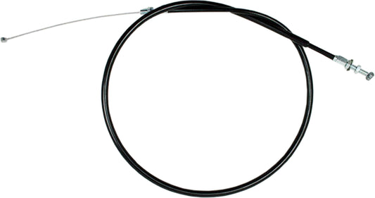 Motion Pro black vinyl throttle pull cable part 02-0201, showing the coiled cable with black coating and metal ends.