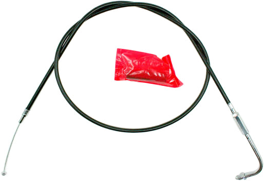 Black vinyl throttle cable from MOTION PRO, part #06-0060, with detailed view of the cable and connectors.