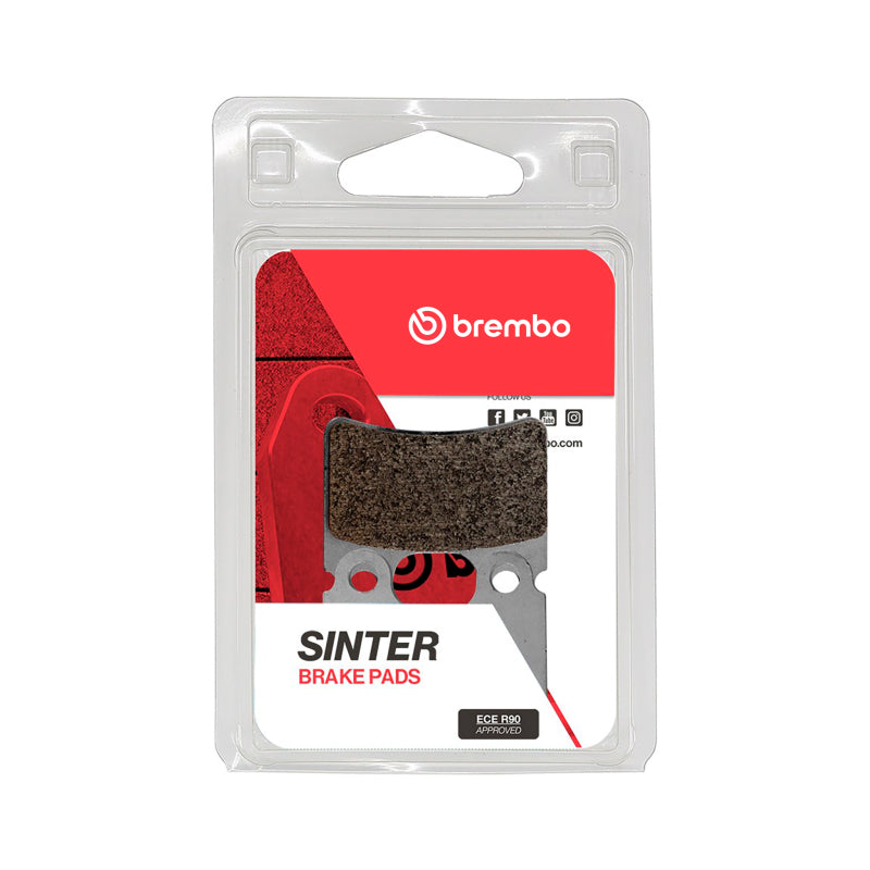 Brembo OE Powersports front sinter brake pad for 2009-2010 Beta EVO 80cc motorcycle, showing the brake pad's surface and shape