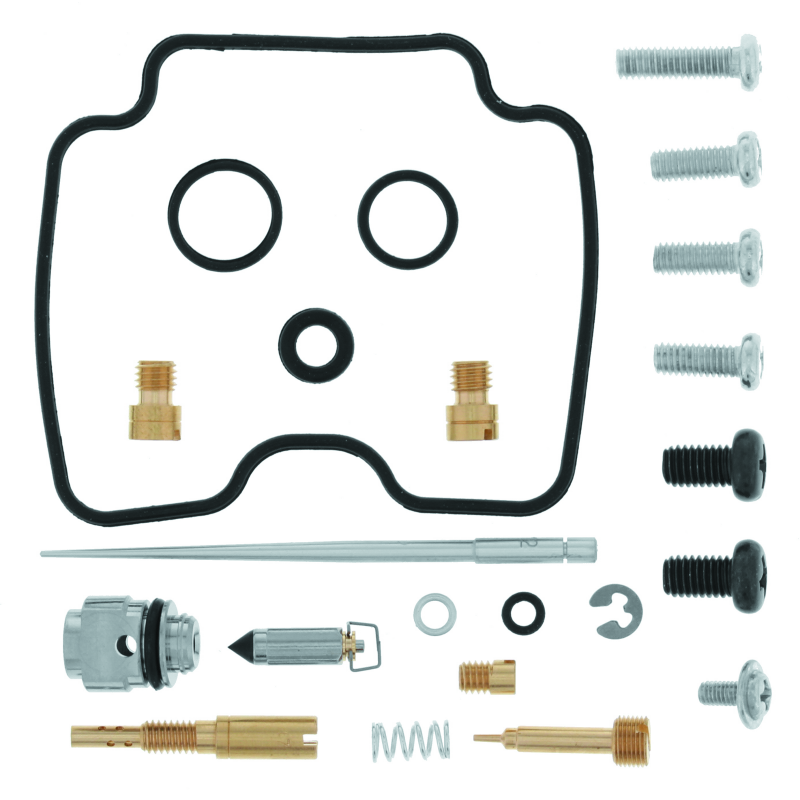 QuadBoss 12-13 Yamaha YFZ450 carburetor repair kit with replacement gaskets and components for complete carburetor rebuild.