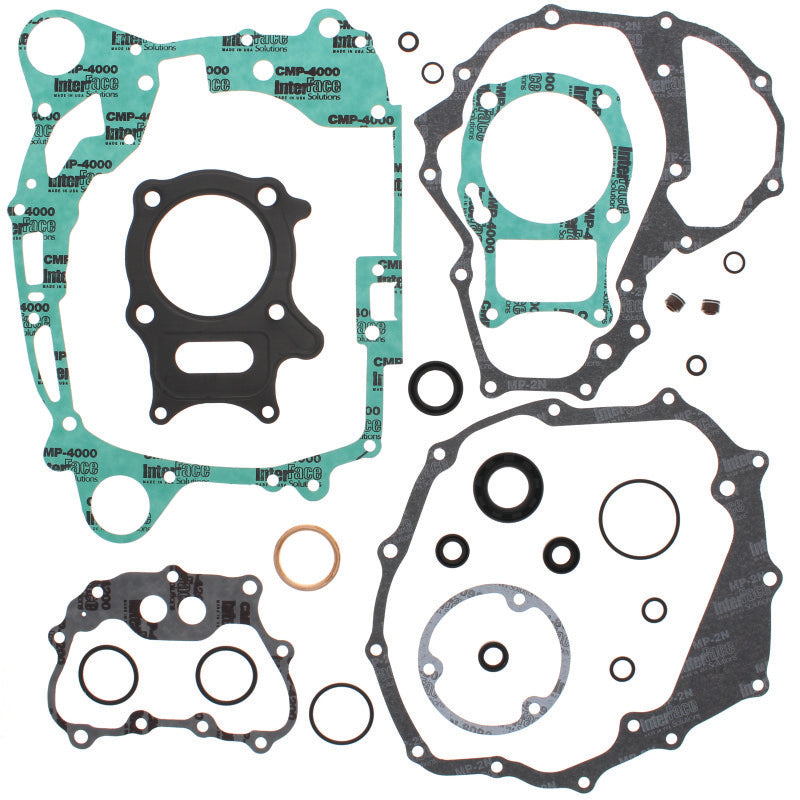 QuadBoss 03-20 Honda TRX250EX/X SporTrax gasket set with oil seals, showing various gaskets and seals on a clean background.