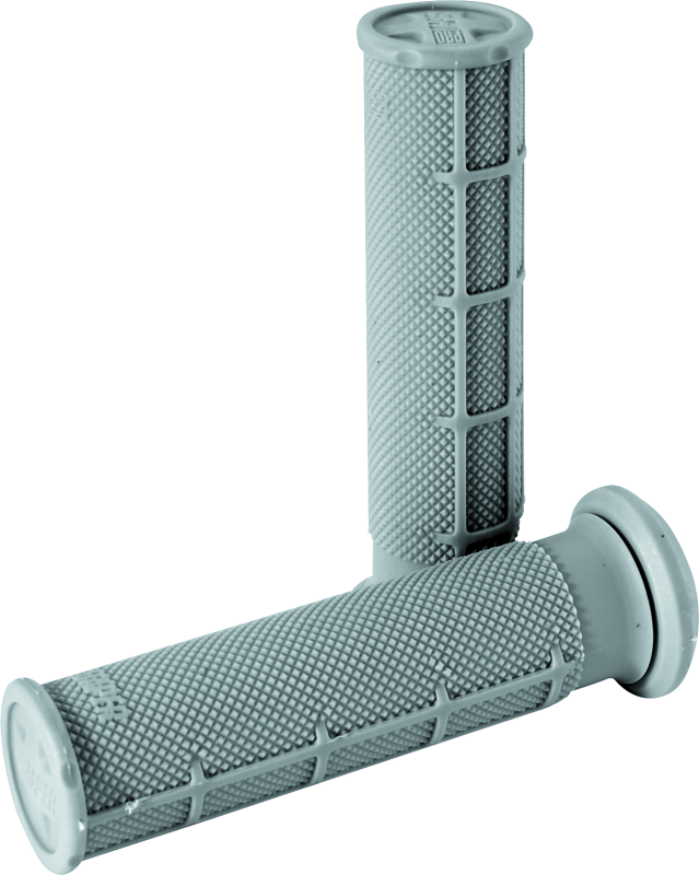 Soft light gray ProTaper 1/2 Waffle ATV grips from Bill's Exhausts, designed for speed and strength, shown in close-up.
