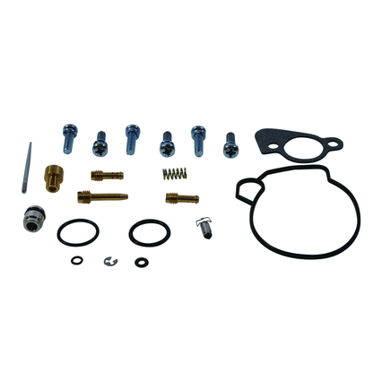 QuadBoss Arctic Cat 90 carburetor repair kit with parts and tools for model 02-04, part number 418062, in a sealed package.