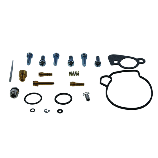 QuadBoss Arctic Cat 90 carburetor repair kit with parts and tools for model 02-04, part number 418062, in a sealed package.
