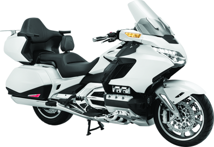 Kuryakyn upper air deflectors for Honda GL1800 Gold Wing motorcycle, mounted on the fairing for wind protection.