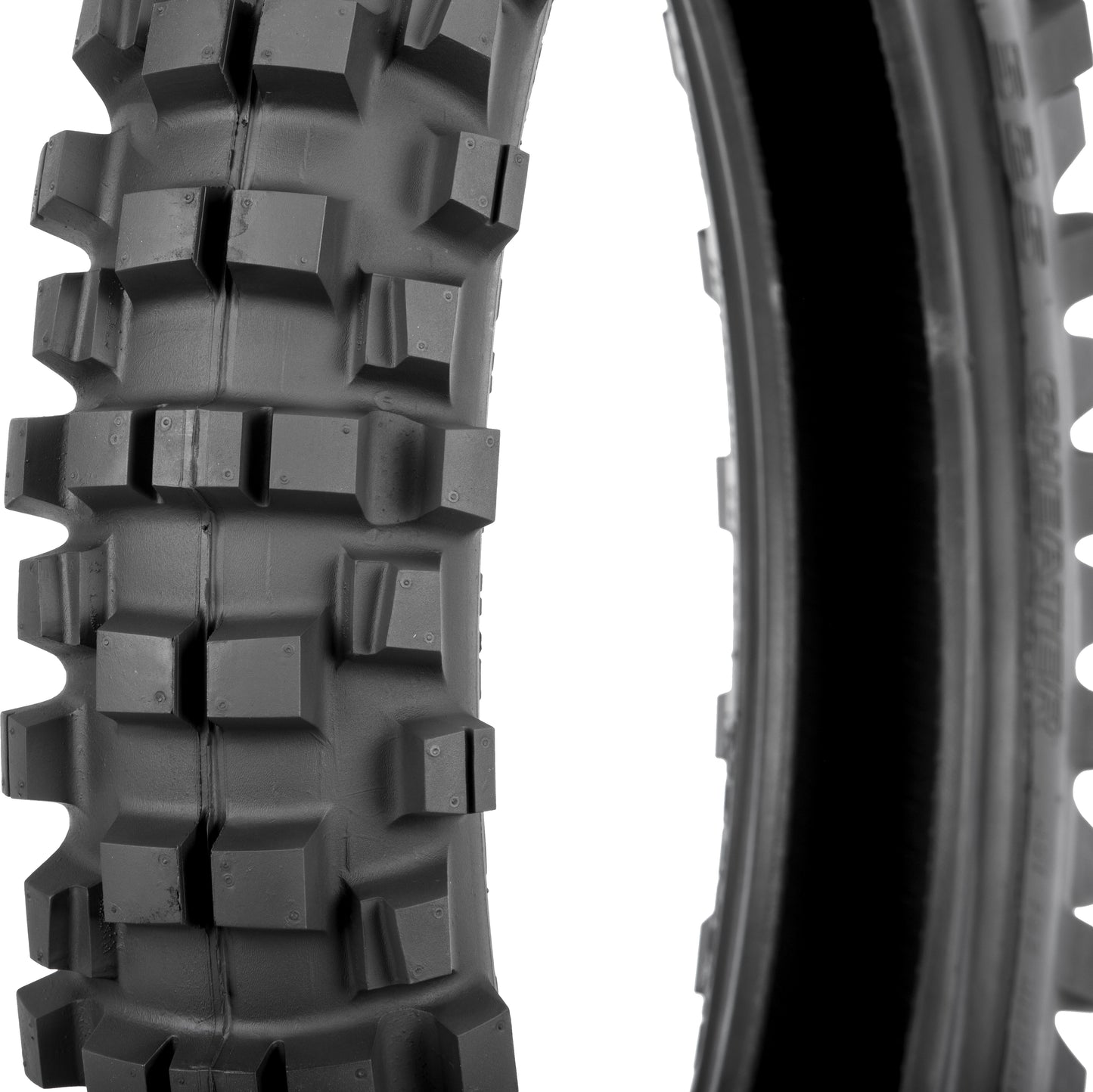 SHINKO 87-4381S 525 Cheater Series rear tire for off-road trail riding, 120/90-19 size, rugged tread pattern for dirt biking.