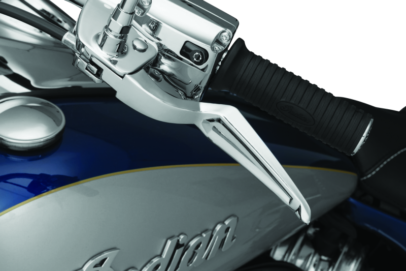 Chrome Kuryakyn Phantom Levers for 2014-2016 Indian Motorcycles, featuring sleek design and ergonomic grip for easy control.