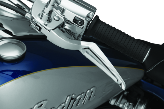 Chrome Kuryakyn Phantom Levers for 2014-2016 Indian Motorcycles, featuring sleek design and ergonomic grip for easy control.