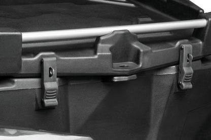 QuadBoss Expedition Series cargo box for Can-Am Commander 1000 (2011-2014), durable storage solution mounted on vehicle bed.
