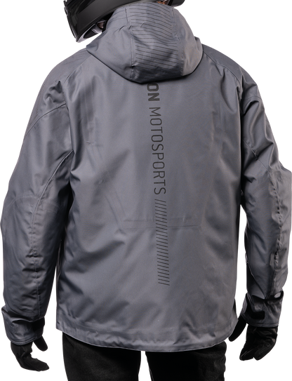 Bill's Exhausts ICON PDX3™ gray jacket, large size, featuring a stylish, casual design with a front zipper and brand logo.