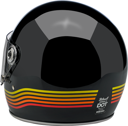 BILTWELL Gringo S helmet in glossy black Spectrum finish, medium size, featuring a sleek motorcycle helmet design.