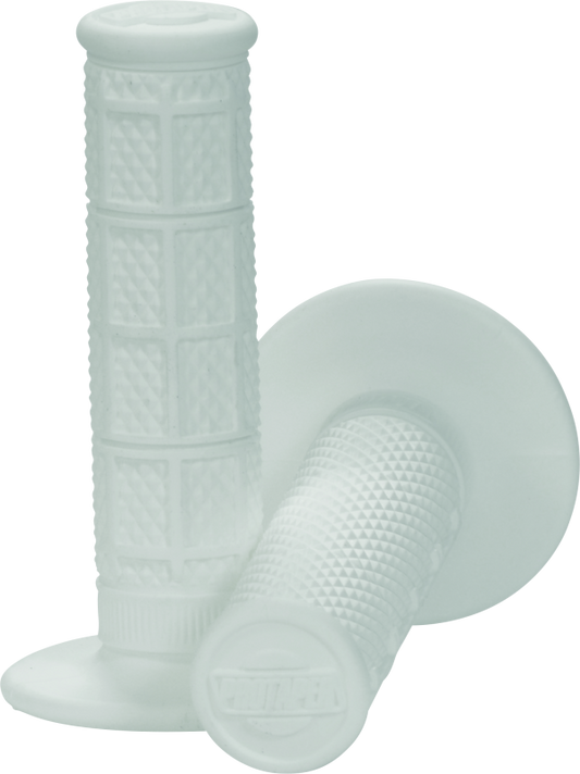 ProTaper 1/3 Waffle Grips in white, motorcycle handlebar grips from Bill's Exhausts, showcasing textured rubber surface.