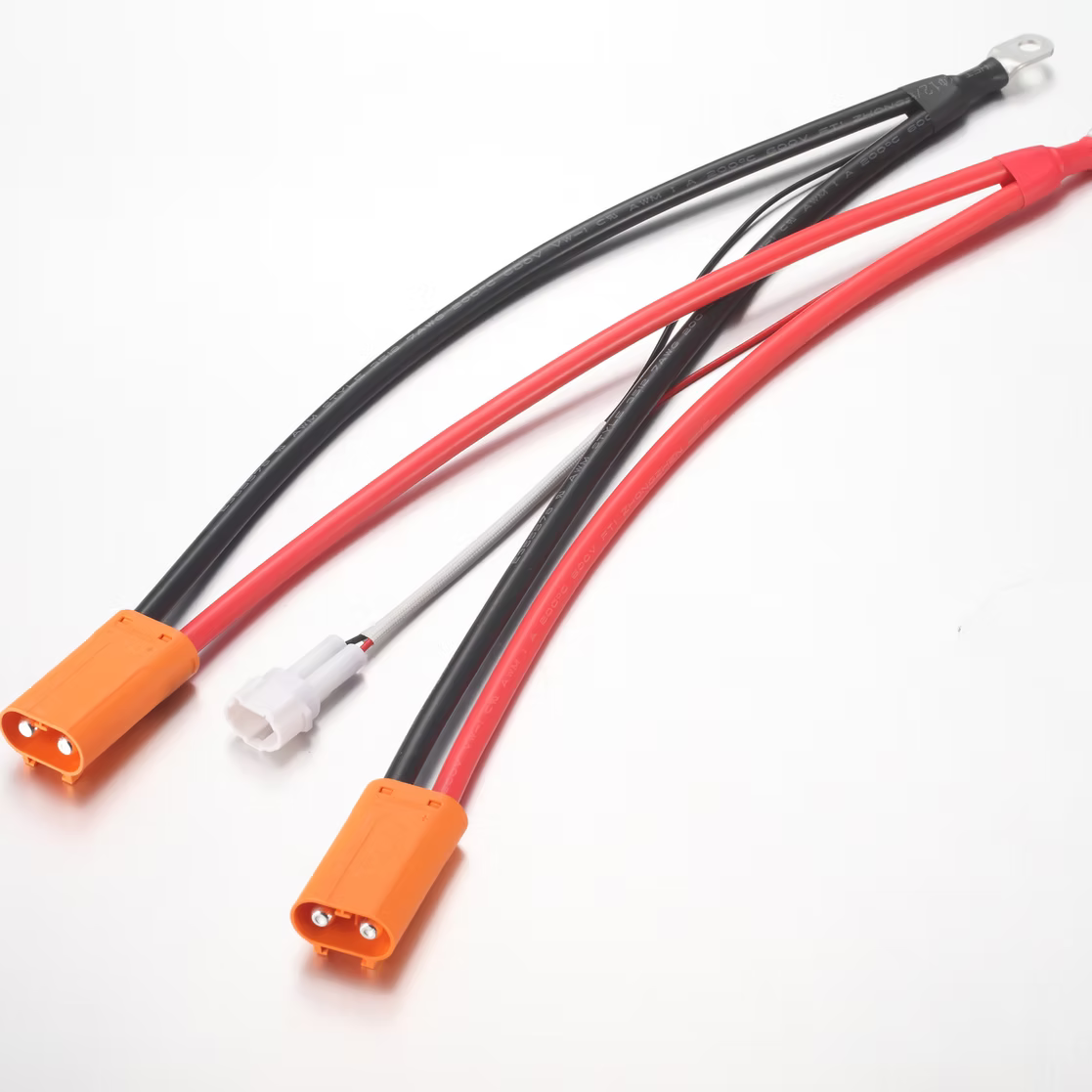 E Ride Pro Battery Power Cable SR, durable black cable with connectors for electric vehicle charging or battery connection.