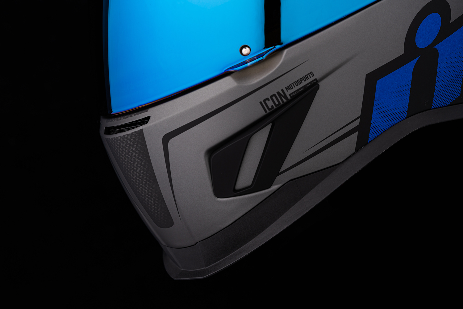 Blue ICON Airform™ Helmet Resurgent XS with aerodynamic design and padded interior, featuring a sleek helmet shape.