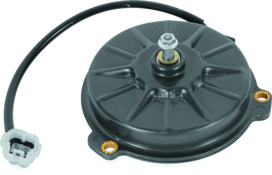 QuadBoss fan motor for Honda TRX450R and TRX420 FourTrax Rancher models, part number 463719, shown installed in engine cooling system.