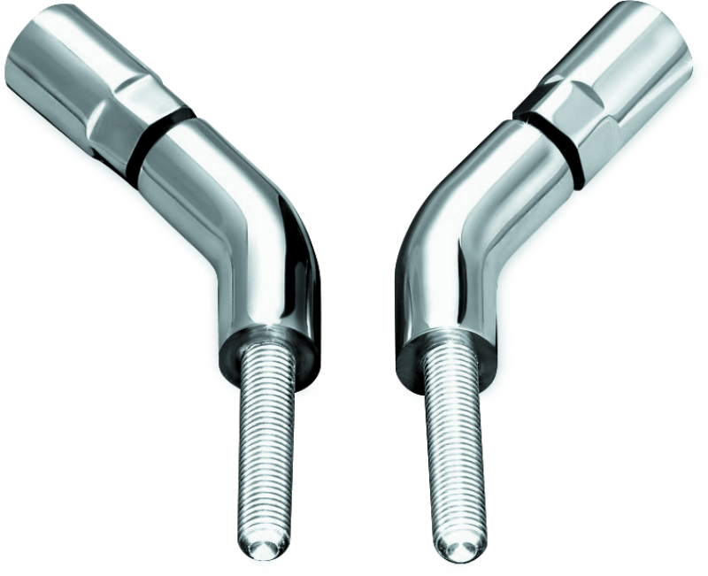 Kuryakyn Chrome 3-inch outward mirror stem extender for powersports vehicles, showcasing the shiny, durable metal extension part.