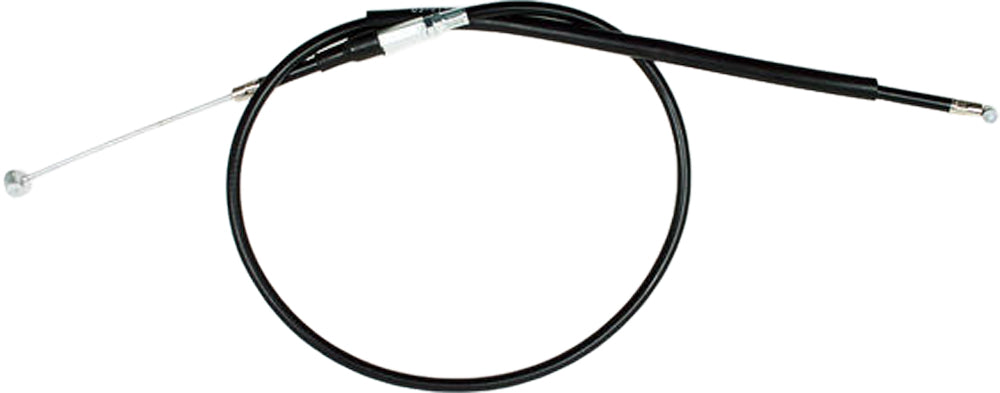 Motion Pro black vinyl clutch cable with long housing and chrome fittings, designed for motorcycle clutch systems.