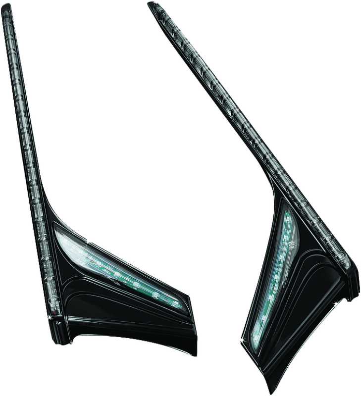 Kuryakyn, Kuryakyn L.E.D. Vertical Rear Light Strips for 2013-2017 Honda GL1800B Gold Wing F6B with Gloss Black Smoke Lens