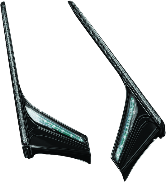 Kuryakyn, Kuryakyn L.E.D. Vertical Rear Light Strips for 2013-2017 Honda GL1800B Gold Wing F6B with Gloss Black Smoke Lens