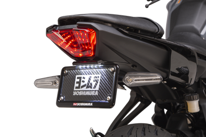 YOSHIMURA Yamaha MT-07 fender eliminator kit installed, featuring sleek design and compact tail light for motorcycle customization.