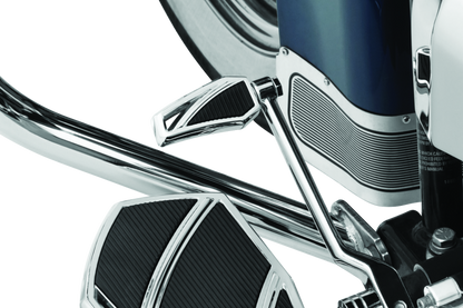 Kuryakyn Phantom Shift Peg in chrome with modern angular design and durable aluminum construction for motorcycle gear.