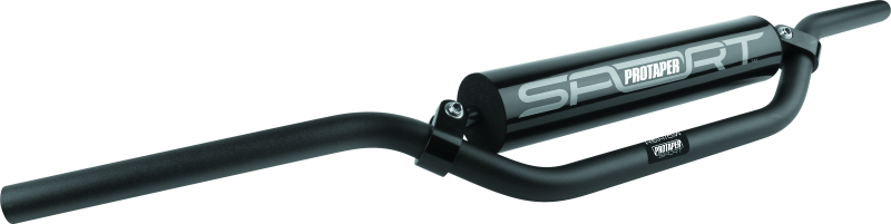 Black aluminum ProTaper Unadilla handlebar by Bill's Exhausts with a mid-high rise and textured grip area.