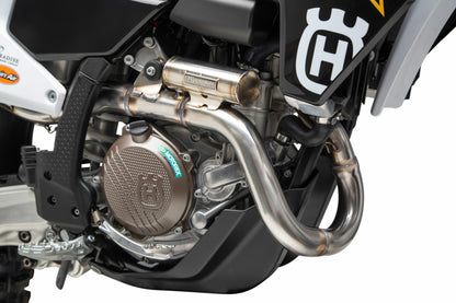 YOSHIMURA RS-12 Series exhaust system with aluminum and carbon fiber components for Husqvarna and KTM motorcycles