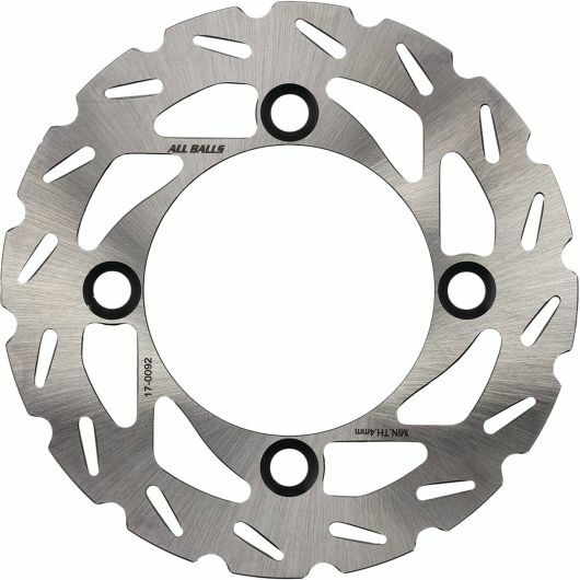 ALL BALLS brake rotor for enhanced braking performance, showcasing the silver metal disc with vented design for motorcycle or vehicle use.