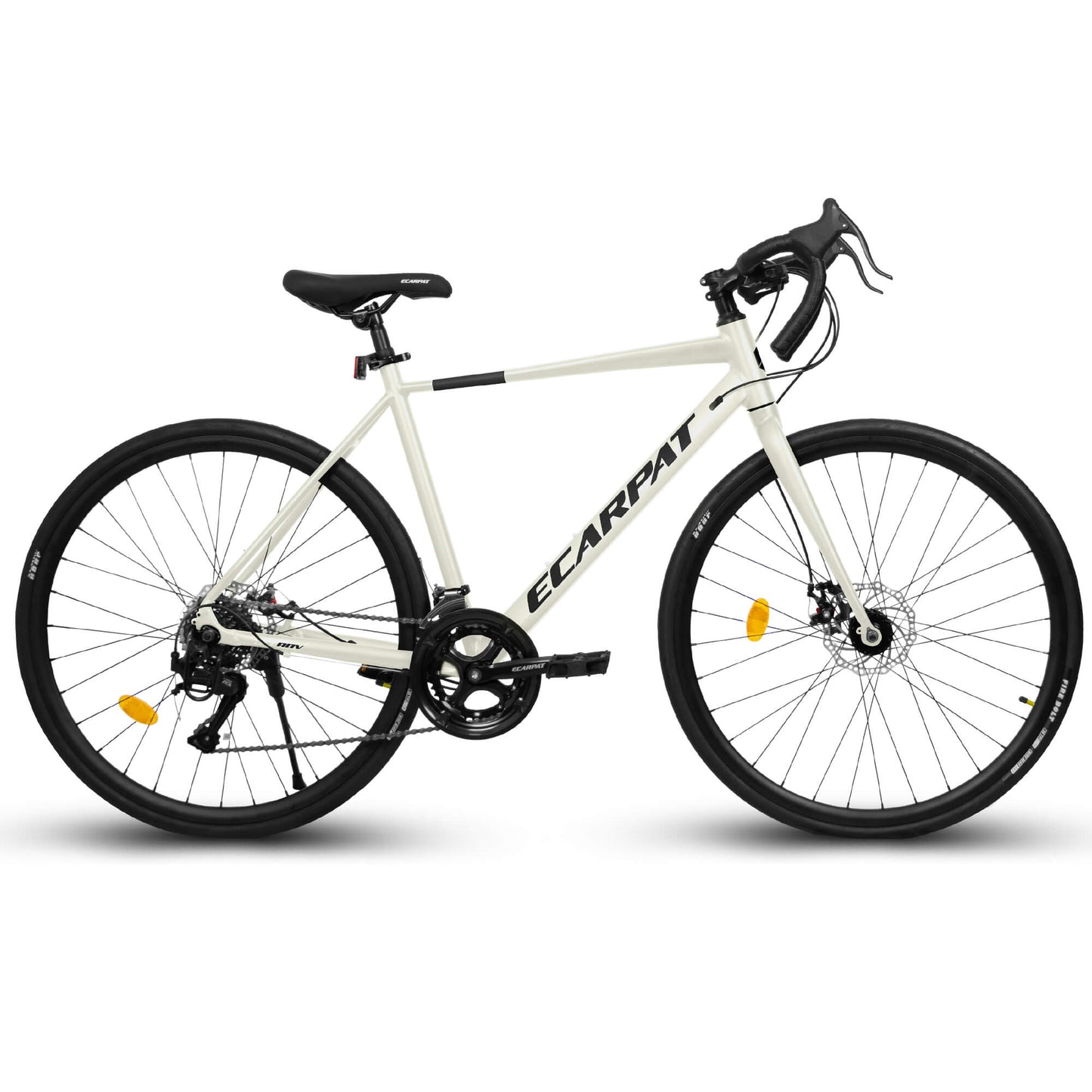 Hycline Dorace SLR 700x28C bicycle tire mounted on a wheel, suitable for road bikes, with a sleek black rubber tread.