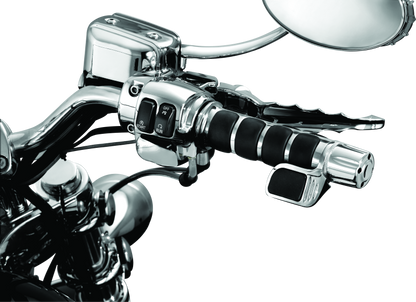 Chrome Kuryakyn Grip End Weights for motorcycles, designed to reduce handlebar vibrations and enhance grip comfort.