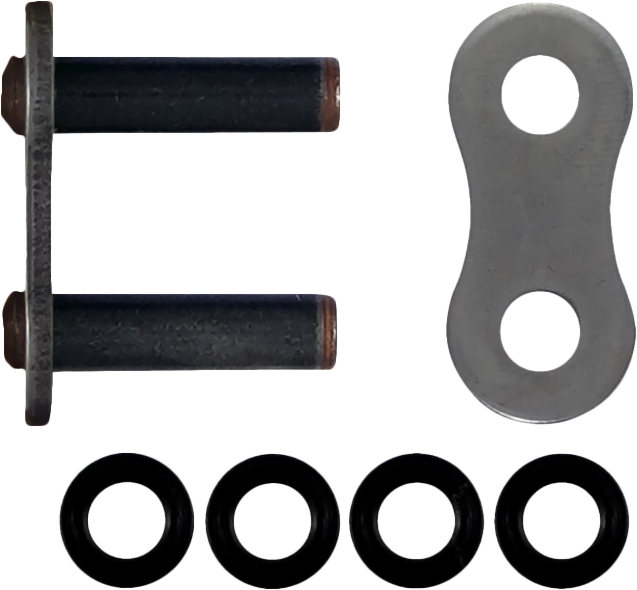 RK EXCEL 530XRE-RL drive chain rivet master link for 530XRE series, showing the metal link with rivet details.