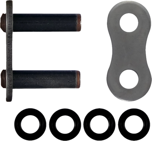 RK EXCEL 530XRE-RL drive chain rivet master link for 530XRE series, showing the metal link with rivet details.