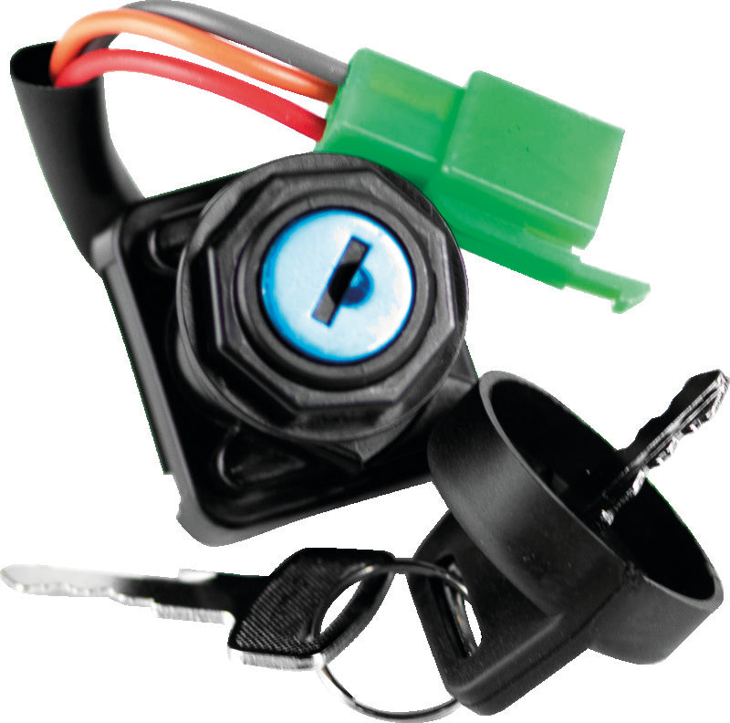 QuadBoss ignition switch for Arctic Cat ATV 98-00 with factory harness and two keys, durable replacement part.