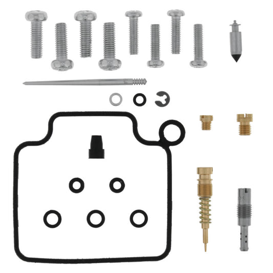 QuadBoss carburetor repair kit for Honda TRX350 Rancher 4x4 models (2004-2006) with various gaskets and small parts.