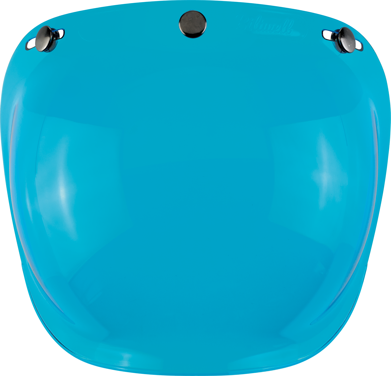 Blue BILTWELL Bubble Shield helmet parts for 2001-105 helmets, showing the clear, curved visor on a helmet with blue accents.