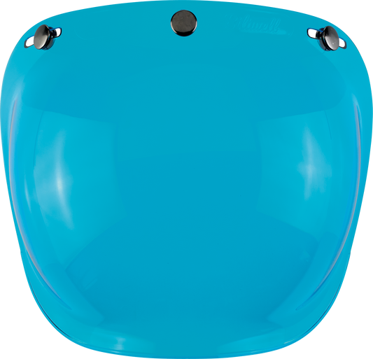 Blue BILTWELL Bubble Shield helmet parts for 2001-105 helmets, showing the clear, curved visor on a helmet with blue accents.
