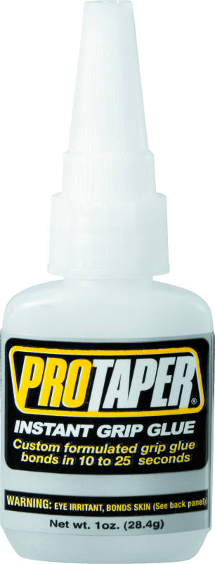 ProTaper Grip Glue 1oz bottle from Bill's Exhausts, showing the adhesive bottle with label and cap for securing motorcycle grips.