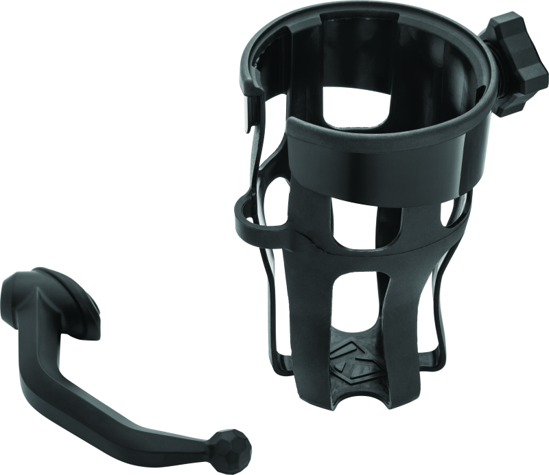 Kuryakyn Reflex drink holder mounted on Honda Goldwing DCT handlebar left side for convenient hydration.