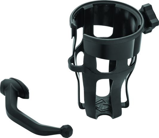 Kuryakyn Reflex drink holder mounted on Honda Goldwing DCT handlebar left side for convenient hydration.